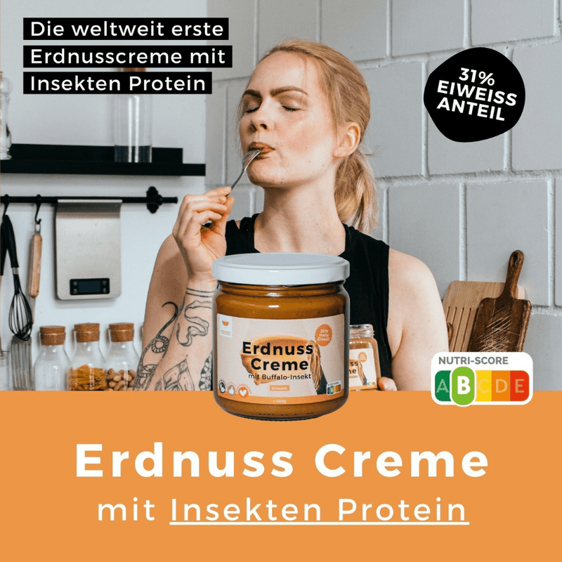 400g Crunchy Erdnuss Creme (31% Eiweiss Anteil) mit Insekten Protein