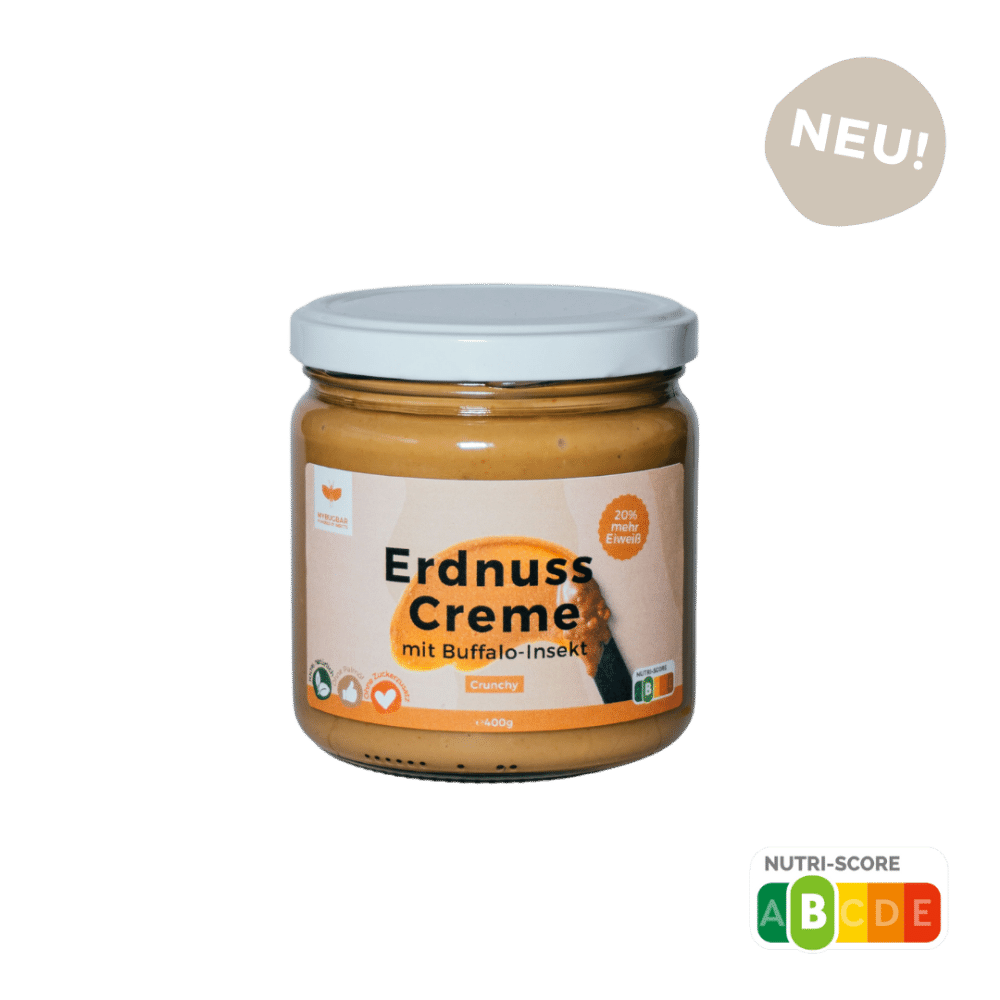 400g Erdnuss Creme mit Insekten Protein Geschmacksrichtung Crunchy 400g Erdnuss Creme mit Insekten Protein Geschmacksrichtung Crunchy